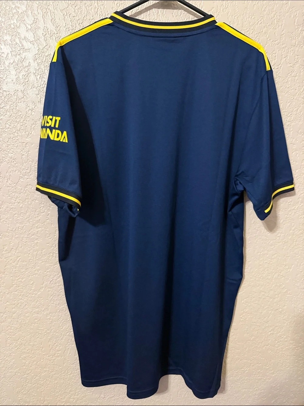 adidas Kids Navy and Yellow Arsenal Fly Emirates Soccer Jersey